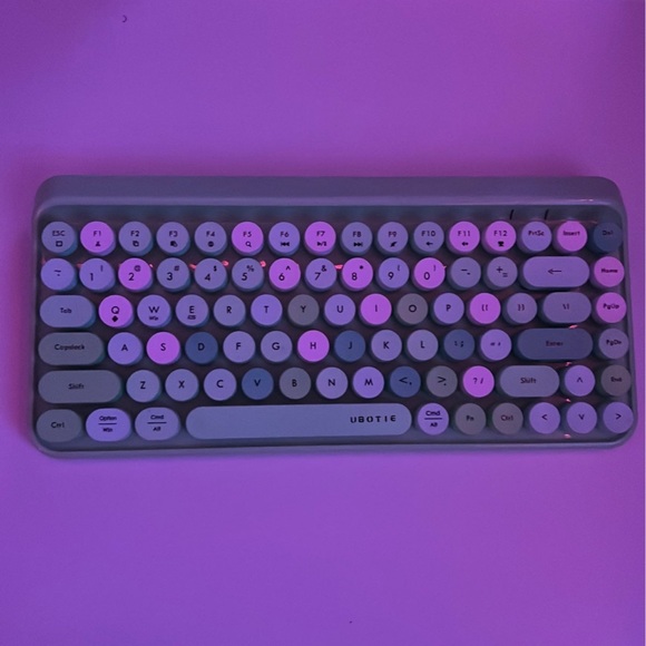 UBOTIE Green-Colorful Wireless Bluetooth Retro Keyboard - Picture 2 of 11